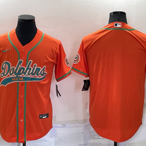 Men's Miami Dolphins Blank Orange Baseball Nike Jersey