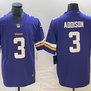 Men's Minnesota Vikings #3 Addison Purple Vapor Untouchable Limited Jersey