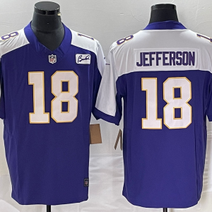 Men's Minnesota Vikings #18 Justin Jefferson Purple 2023 F.U.S.E. Vapor Limited Jersey