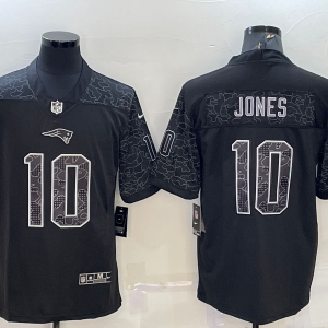Men's New England Patriots Patriots #10 Mac Jones Black Reflective Limited Jersey