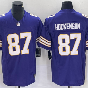 Men's Minnesota Vikings #87 T.J. Hockenson Purple 2023 F.U.S.E. Vapor Untouchable Limited Jersey