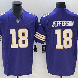 Men's Minnesota Vikings #18 Justin Jefferson Purple 2023 F.U.S.E. Vapor Untouchable Jersey