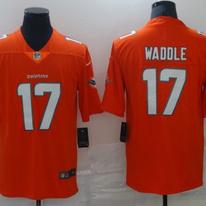 Men's Miami Dolphins #17 Waddle Orange Vapor Untouchable Limited Jersey