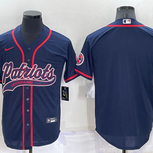 Men's New England Patriots Patriots Blank Blue Baseball Nike Jersey