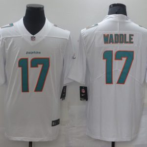 Men's Miami Dolphins #17 Waddle White Vapor Untouchable Limited Jersey