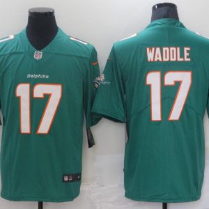 Men's Miami Dolphins #17 Waddle Green Vapor Untouchable Limited Jersey