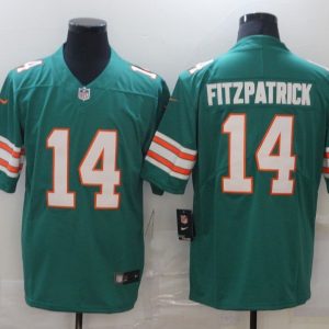 Men's Miami Dolphins #14 Fitzpatrick Green Color Rush Limited Jersey