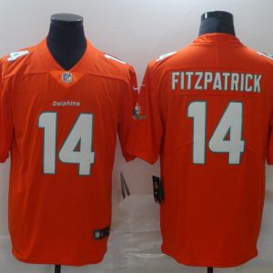 Men's Miami Dolphins #14 Fitzpatrick Orange Vapor Untouchable Limited Jersey