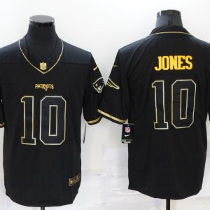 Men's New England Patriots Patriots #10 Mac Jones Black/Gold Salute To Service Limited Jersey