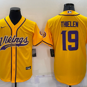 Men's Minnesota Vikings #19 Adam Thielen Gold Baseball Nike Jersey