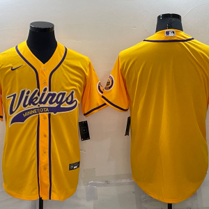 Men's Minnesota Vikings Gold Baseball Nike Jersey