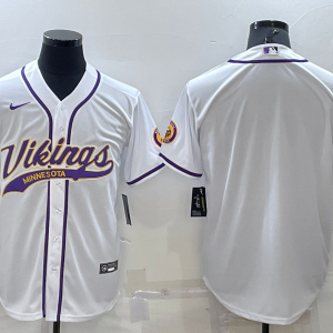 Men's Minnesota Vikings White Baseball Nike Jersey