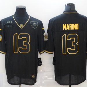 Men's Miami Dolphins #13 Dan Marino Black/Gold Salute To Service Limited Jersey