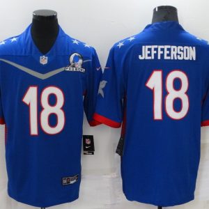 Men's Minnesota Vikings #18 Justin Jefferson 2022 Royal Pro Bowl Jersey