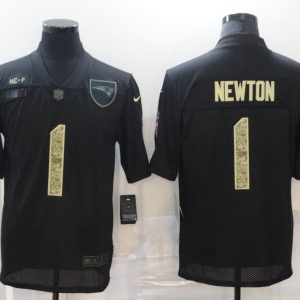 Men's New England Patriots Patriots #1 Newton Black Camo Salute To Service Limited Jersey