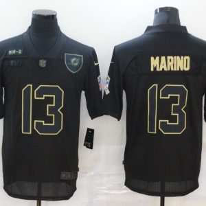 Men's Miami Dolphins #13 Dan Marino 2020 Black Salute To Service Limited Jersey