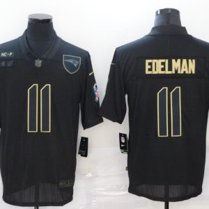 Men's New England Patriots Patriots #11 Edelman 2020 Black Salute To Service Limited Jersey