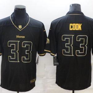 Men's Minnesota Vikings #33 Cook Black Golden Edition Limited Jersey