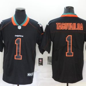 Men's Miami Dolphins #1 Tua Tagovailoa Lights Out Black Color Rush Limited Jersey