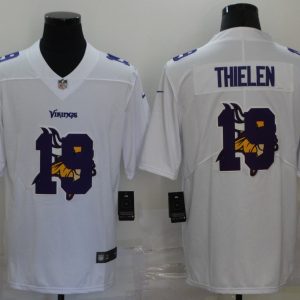 Men's Minnesota Vikings #19 Adam Thielen White Shadow Logo Limited Jersey