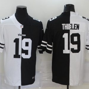 Men's Minnesota Vikings #19 Adam Thielen Black/White Split 2020 Vapor Untouchable Limited Jersey