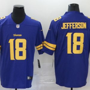 Men's Minnesota Vikings #18 Jefferson Purple Color Rush Limited Jersey