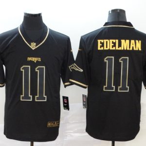 Men's New England Patriots Patriots #11 Julian Edelman Black 2019 Golden Edition Limited Jersey