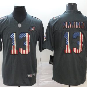 Men's Miami Dolphins #13 Dan Marino Grey 2019 Salute To Service USA Flag Fashion Limited Jersey