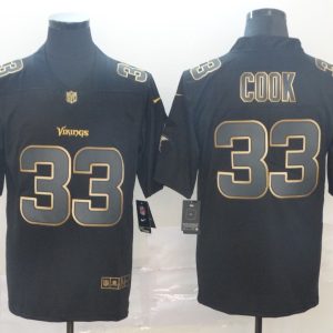 Men's Minnesota Vikings #33 Cook 2019 Black Gold Edition Stitched NFL Jersey