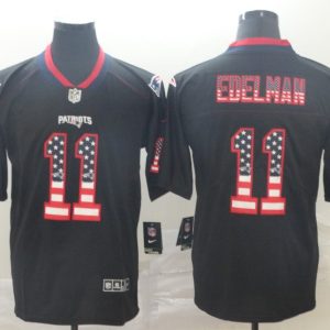 Men's New England Patriots Patriots #11 Julian Edelman Black 2018 USA Flag Color Rush Limited Jersey