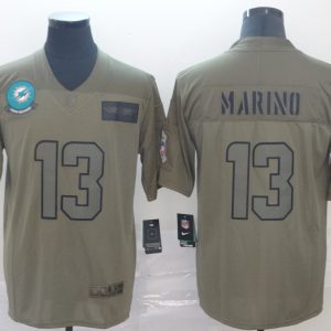 Nike Miami Dolphins #13 Dan Marino 2019 Olive Salute To Service Limited Men Jersey