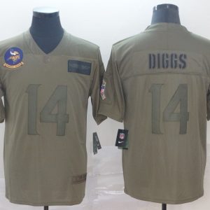 Men's Minnesota Vikings #14 Stefon Diggs 2019 Camo Salute To Service Limited Jersey