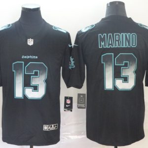 Miami Dolphins #13 Dan Marino 2019 Black Smoke Fashion Limited Men Jersey