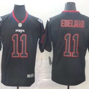 Men's New England Patriots Patriots #11 Julian Edelman 2019 Black Lights Out Jersey