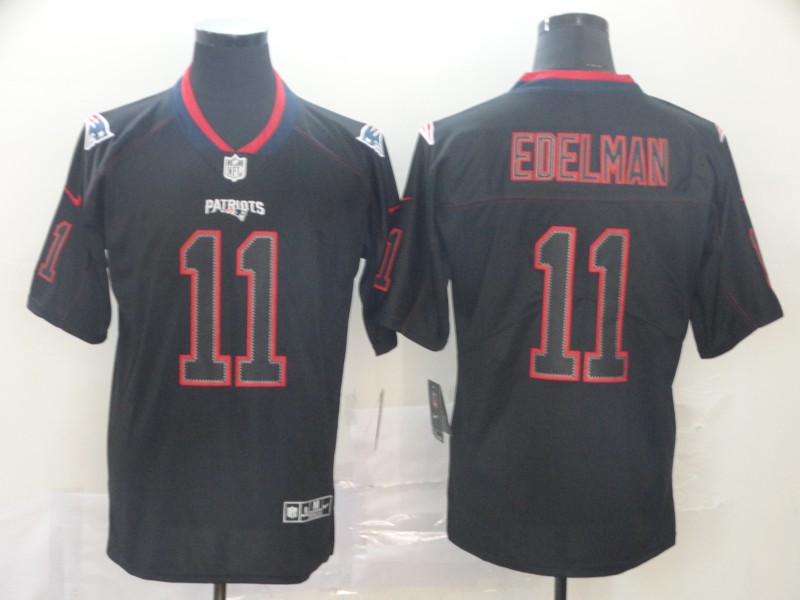 Men's New England Patriots Patriots #11 Julian Edelman 2019 Black Lights Out Jersey