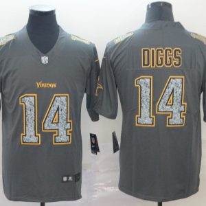 Nike Vikings #14 Stefon Diggs Gray Static Vapor Untouchable Limited Men Jersey