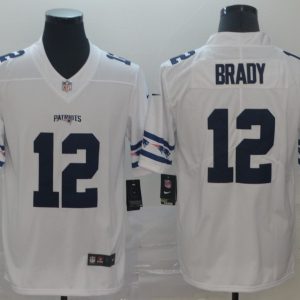 Men's New England Patriots Patriots #12 Tom Brady White 2019 Team Logo Cool Edition Stitched Jersey