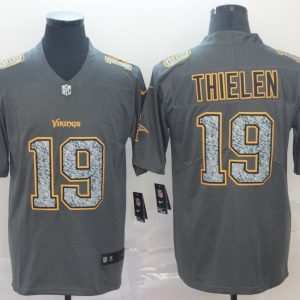 Nike Vikings #19 Adam Thielen Gray Static Vapor Untouchable Limited Men Jersey