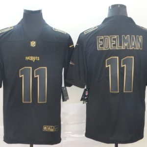 Nike Patriots #11 Julian Edelman Black Gold Vapor Untouchable Limited Men Jersey