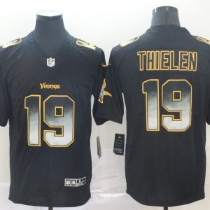 Minnesota Vikings #19 Adam Thielen 2019 Black Smoke Fashion Limited Men Jersey