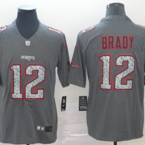 Nike Patriots #12 Tom Brady Gray Static Vapor Untouchable Limited Men Jersey