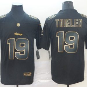 Nike Vikings #19 Adam Thielen Black Gold Vapor Untouchable Limited Men Jersey