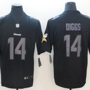 Nike 2018 Minnesota Vikings #14 Diggs Fashion Impact Black Color Rush Limited Jersey