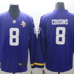Men's Minnesota Vikings #8 Cousins Teams Nike Therma Long Sleeve Jersey