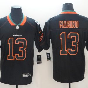 Nike 2018 Miami Dolphins #13 Marino Lights Out Black Color Rush Limited Jersey