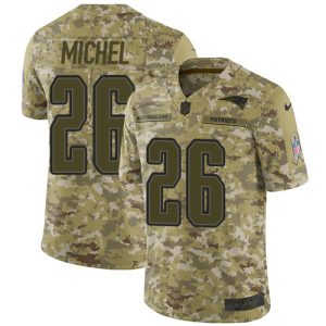 Men's Nike New England Patriots Patriots #26 Sony Michel Salute To Service Jersey