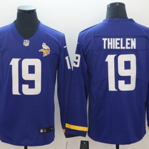 Men's Minnesota Vikings 19 Thielen Teams Nike Therma Long Sleeve Jersey