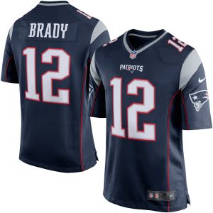 Nike NFL New England Patriots Patriots #12 Brady Blue Elite Jersey