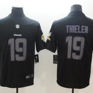 Nike 2018 Minnesota Vikings 19 Thielen Fashion Impact Black Color Rush Limited Jersey