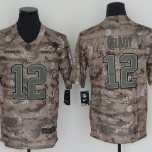 Nike England Patriots #12 Brady Camo Salute to Service Retired Player Limited Jersey